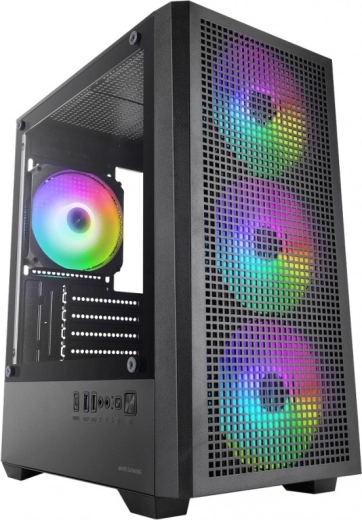 Mars gaming MC-Vector boîtier mATX noir avec 4× ventilateurs ARGB