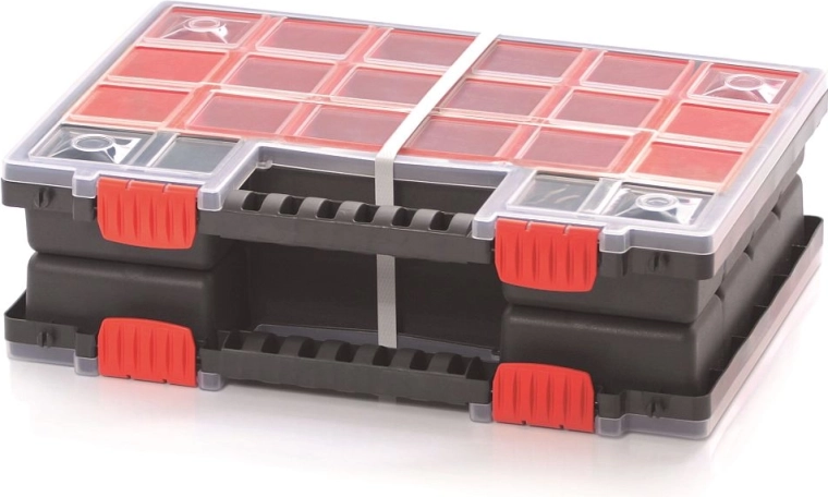 Organisateur en plastique NORB Duo avec couvercle transparent