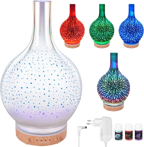 3-en-1 : humidification, aromathérapie et éclairage LED