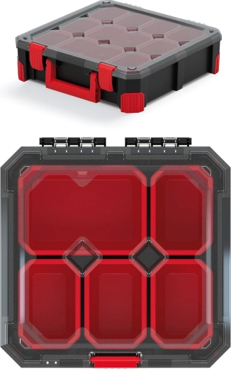 Organiseur avec 5 compartiments et couvercle transparent TITAN