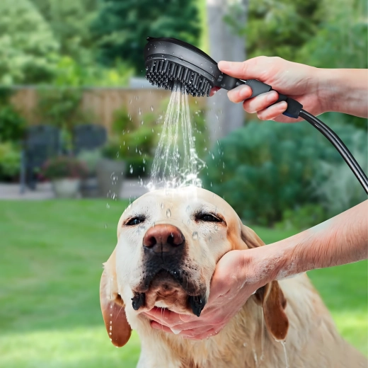 Laveuse portable pour chiens et chats 8 l avec douche et tête brosse massante