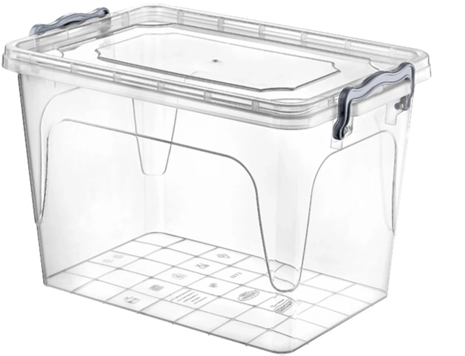 Boîte de rangement en plastique avec couvercle 13 l