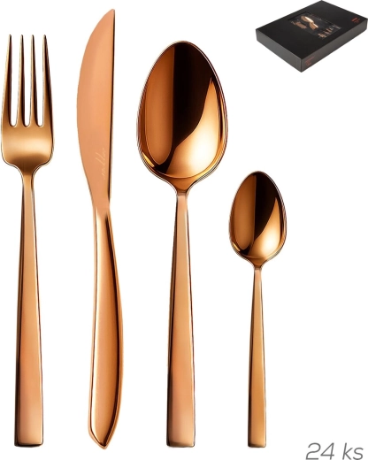 Set de couverts Orion Copper pour 6 personnes - 24 pièces