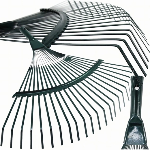Râteau à feuilles en acier, forme éventail, 42 cm, 22 dents - 1 pièce