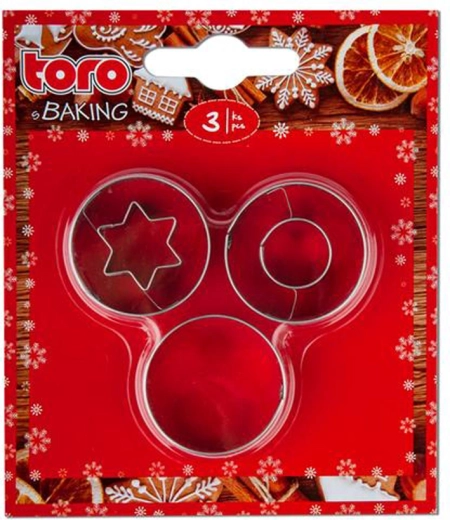 Emporte-pièces pour pâtisserie TORO – disque lisse, lot de 3 pcs