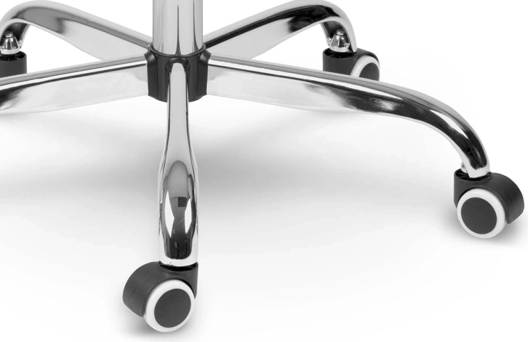 Base chromée avec roulettes caoutchoutées