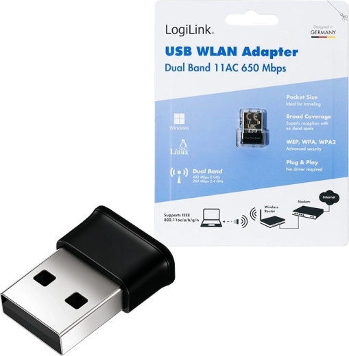 Adaptateur USB WLAN AC sans fil, 650 Mb/s