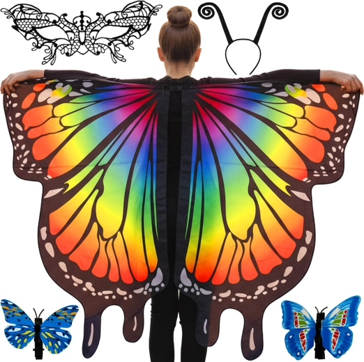 Costume de papillon pour enfant Kruzzel – ailes, masque et serre-tête