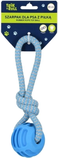 Trik&roll jouet à tirer pour chien avec balle bleue