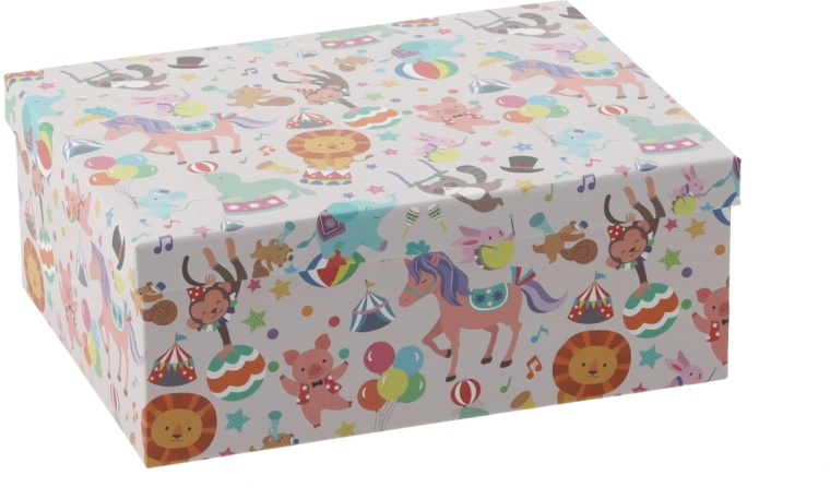 Boîte cadeau Kolorowe zwierzęta 38,2 × 30,8 × 14,7 cm - 1 pièce