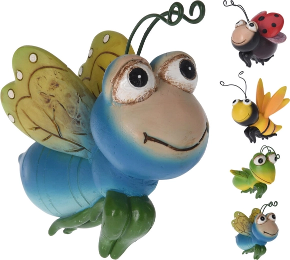 Décoration suspendue insectes en polystone 11 × 6 × 9 cm, assortiment de 4 motifs