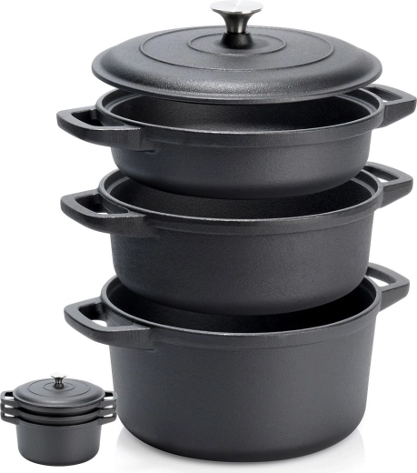 Ensemble de casseroles en fonte avec couvercle CAST LINE 2 / 2,8 / 4,3 l, 4 pièces