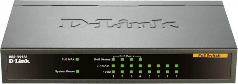 D-Link DES-1008PA commutateur de bureau Fast Ethernet à 8 ports avec PoE