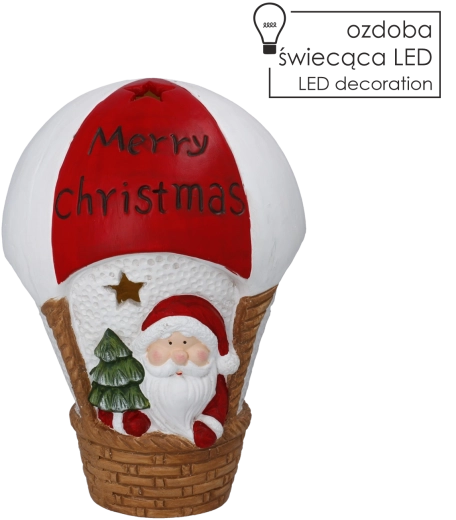 Figurine de Père Noël dans un ballon avec éclairage LED