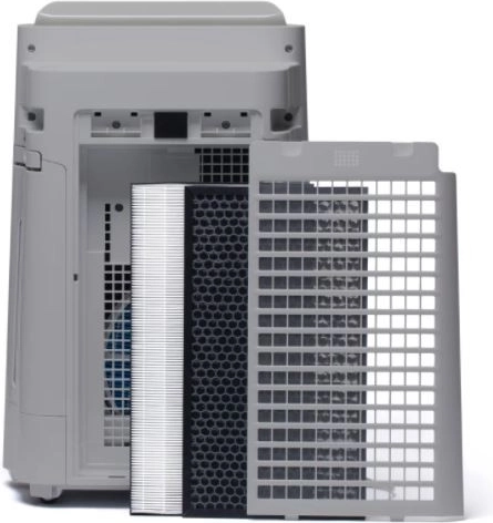 Filtration en 3 étapes : préfiltre, charbon, HEPA