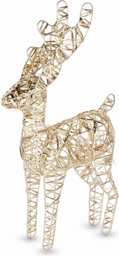Renne doré lumineux avec 30 LED, 37 cm