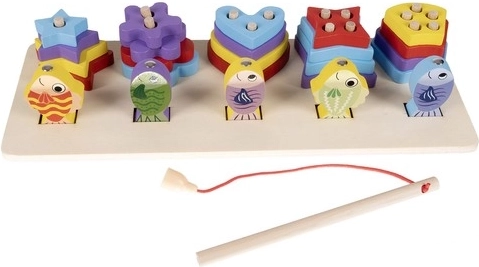 2 en 1 : trieur de formes et pêche aux poissons