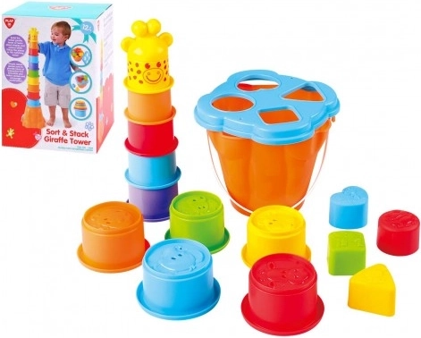 Puzzle et pyramide girafe 2 en 1 plastique
