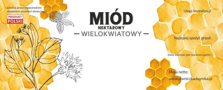 Set d’étiquettes pour miel de nectar polyfloral 154 × 60 mm, 100 pcs