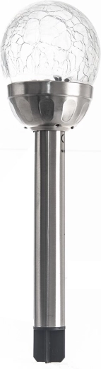 Lampe de jardin solaire LED à piquer avec abat-jour en verre