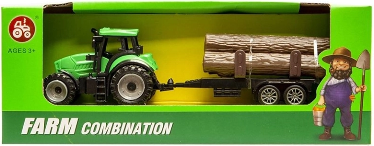 Petit tracteur avec remorque à bois - 1 pièce