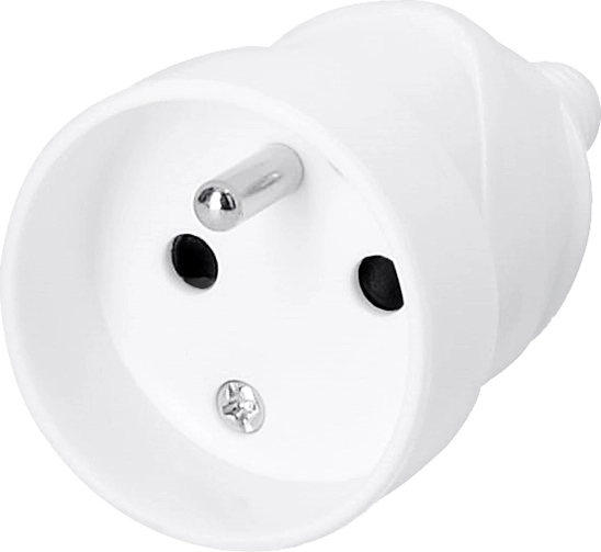 Fiche droite Solight (prise mâle) IP20 blanche - 1 pièce