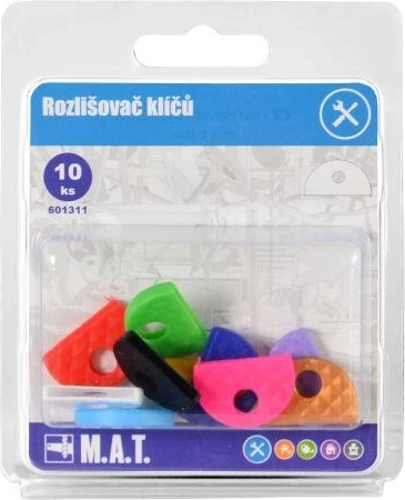 Capuchons de différenciation en caoutchouc pour clés, assortiment de couleurs (10 pcs)