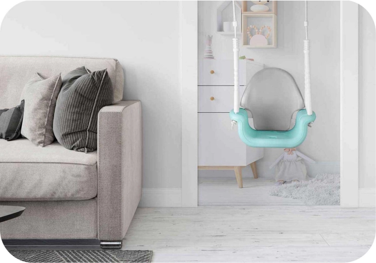 Cordes réglables et montage facile à l’intérieur comme à l’extérieur