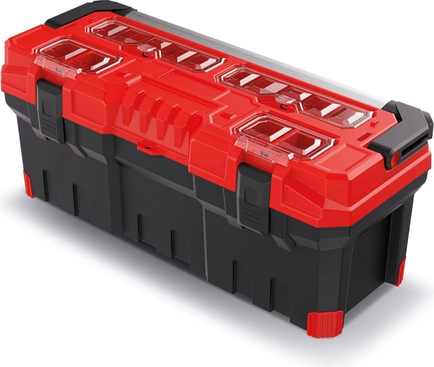 Mallette à outils en plastique avec poignée métallique TITAN PLUS 752 × 300 × 304 mm – rouge