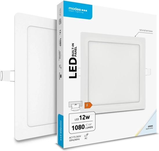 Panneau LED encastré carré Modee Lighting 12 W blanc froid 1080 lm