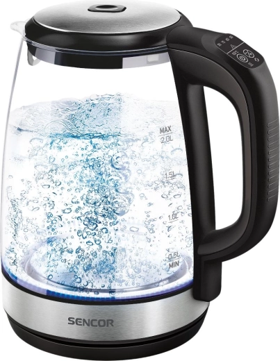 Bouilloire électrique en verre Sencor avec réglage de la température, 2 l