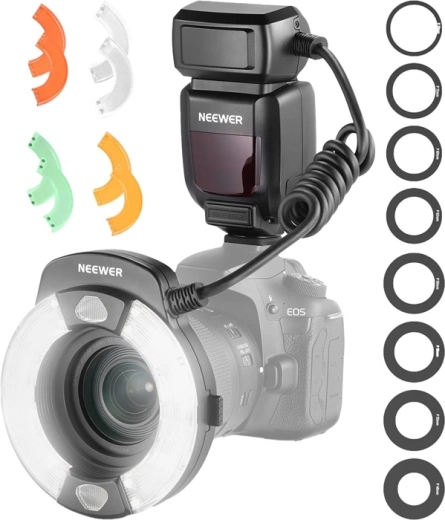 Accessoires riches : adaptateurs 49–77 mm et filtres colorés