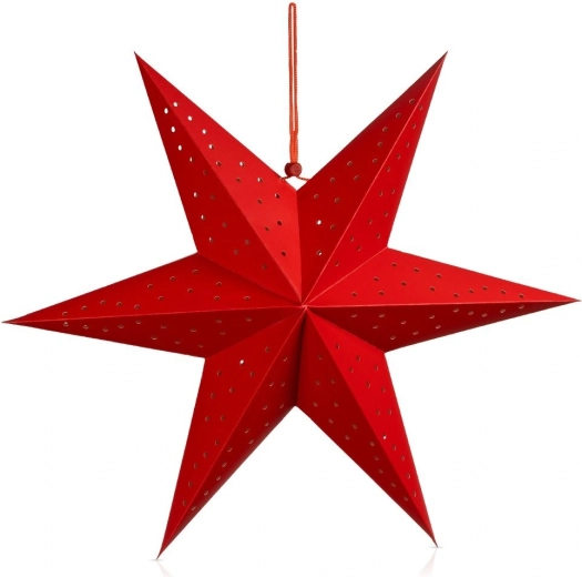 Étoile décorative ajourée en papier rouge 45 cm