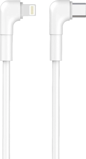 Câble coudé Maxlife USB‑C vers Lightning 1 m, 27 W, blanc