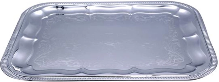 Plateau rectangulaire chromé 41 × 31 cm