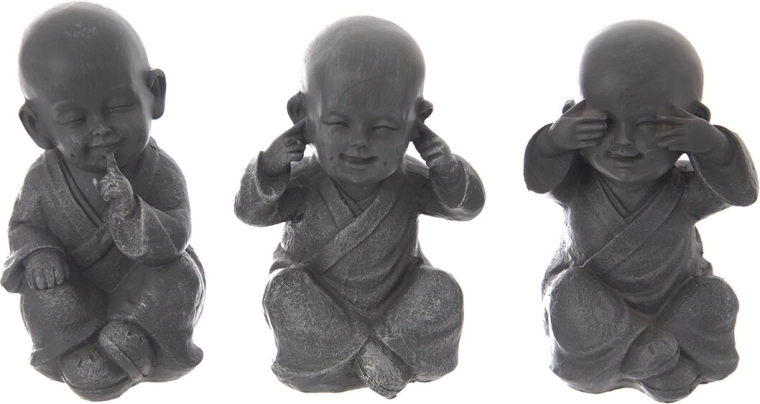Statuette décorative Bouddha en polystone 15 cm (3 variantes)