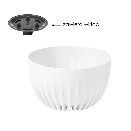 Coupe à plantes en plastique MIRA 24 cm blanche avec insert