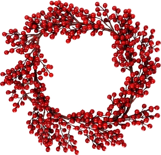 Couronne de Noël 50 cm avec baies de houx