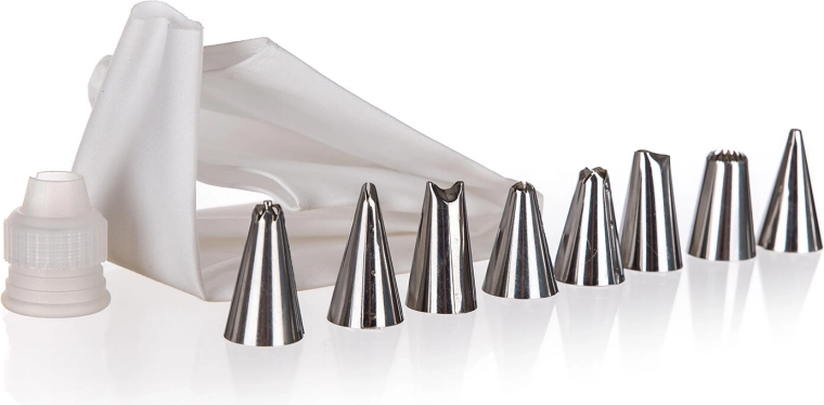 Poche à douille avec 8 embouts en acier inoxydable Culinaria