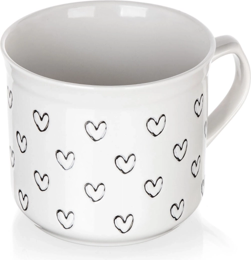 Design romantique avec petits cœurs noirs