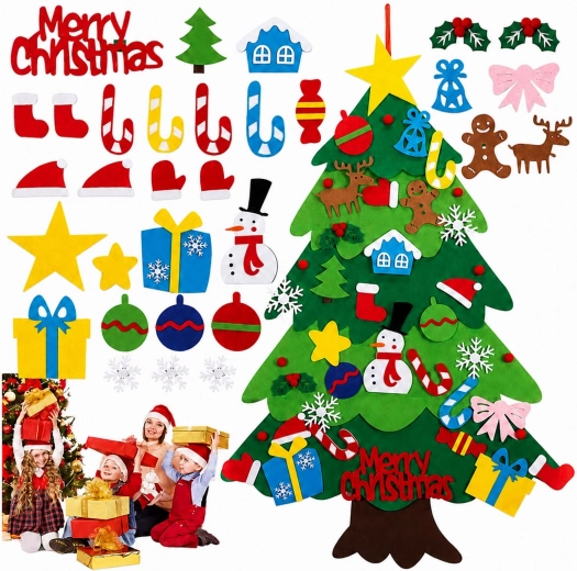 Sapin de Noël en feutrine à décorer soi-même pour enfants – 1 pièce