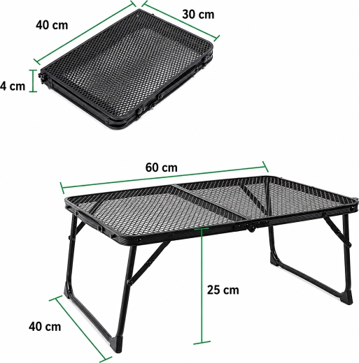 Table de camping pliante 60 × 40 cm