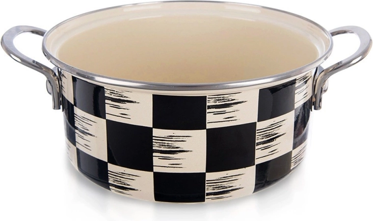 Marmite émaillée Damier 20 cm, 2,2 l