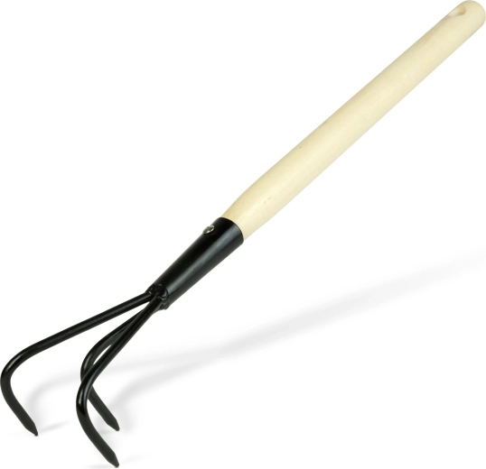 Cultivateur de sol de jardin avec manche en bois, 50 cm