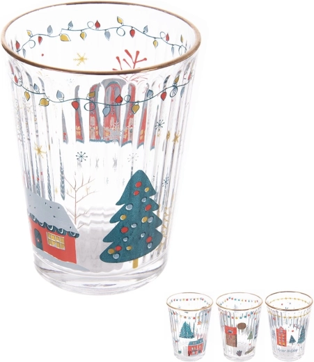 Verre de Noël 500 ml (13 cm), mix de 4 designs