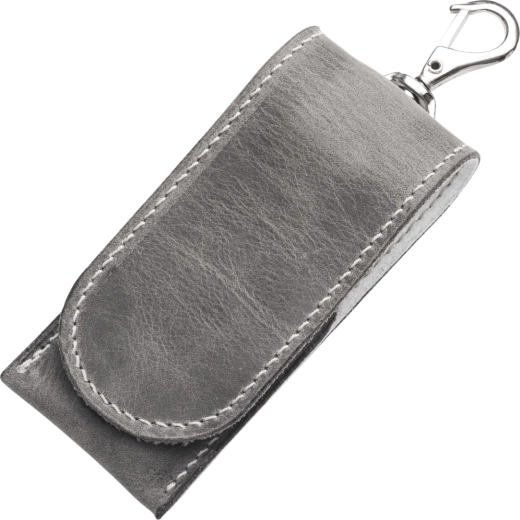 Pochette à outils en cuir MKm, étui en cuir pour EDC – gris/blanc