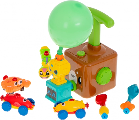 Station de lancement à ballon avec petites voitures – ourson aérodynamique, kit éducatif 23 pièces