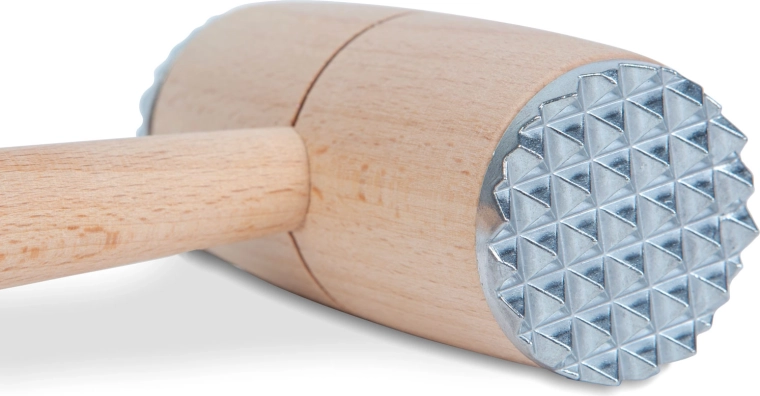Maillet à viande en bois avec inserts métalliques, 29 cm