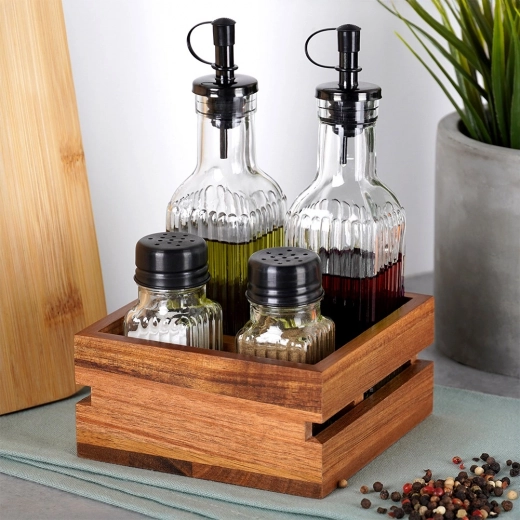 Verre rainuré résistant et support en bois solide