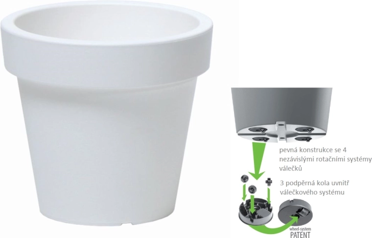 Pot de fleurs LOFLY avec roulettes 58,2 cm blanc